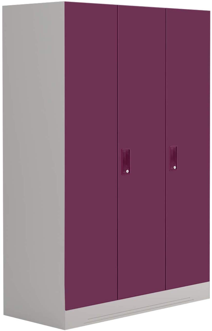 GODREJ INTERIO Slimline ECOMSL3DRWL215 3 Door Almirah with 10 Shelves (Textured Finish, Purple)