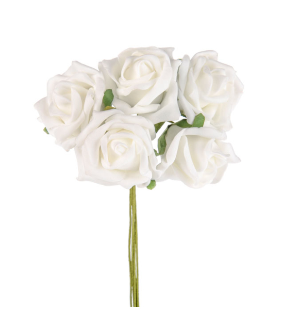 5 White Roses Bunch